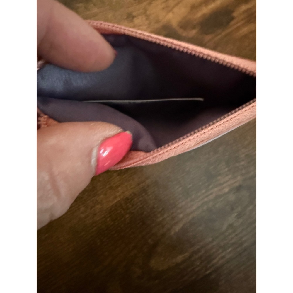 Lululemon True Identity Card Turner Pouch Wallet Purple Peach Colorblock Zipper - Picture 4 of 4